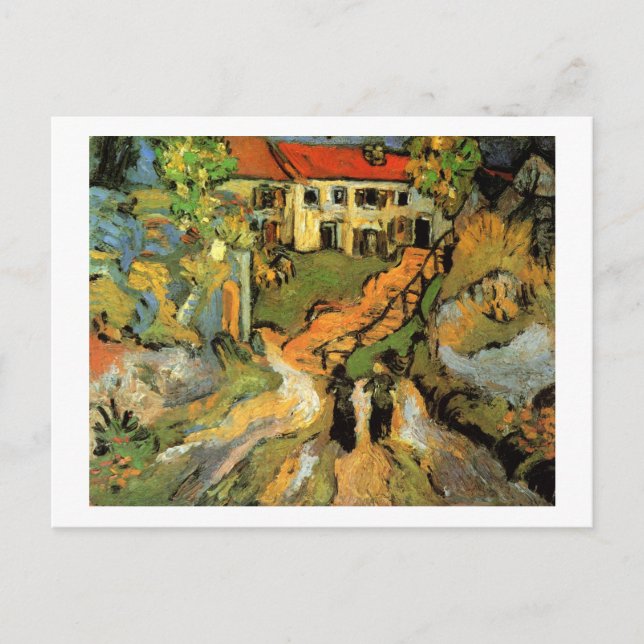 Cartão Postal Village Street Steps Two Figers Van Gogh Fine Art (Frente)