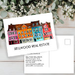 Cartão Postal Village Watercolor Real Estate Broker Agent Leasin<br><div class="desc">Mostre seu estilo com esta mão pintada de design de casas bonitas na frente do cartão postal do marketing. Perfeito para agentes imobiliários e corretores, mutuantes, locadores, corretores hipotecários, motoristas, aluguéis de férias, gestores de imóveis, designers de interiores, agentes de locação financeira, gestores de locação a curto prazo, comissionistas domiciliários...</div>