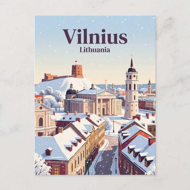 Cartão Postal Vílnius Lituânia (Frente)