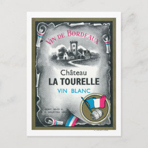 Cartão Postal Vin De Bordeaux Wine LabelEurope