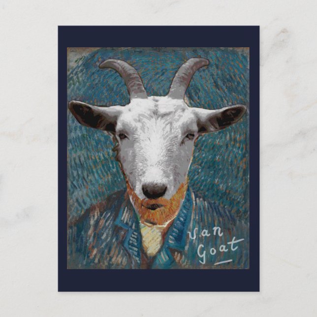 Cartão Postal Vincent Van Goat Animal Painter (Frente)