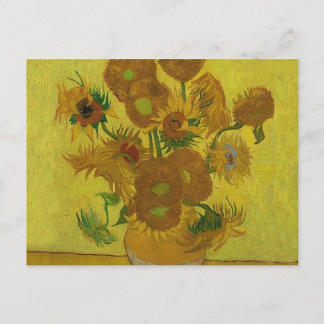 Cartão Postal Vincent Van Gogh 15 Sunflower Painting (Frente)