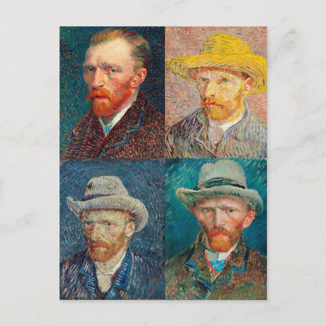 Cartão Postal Vincent Van Gogh 1887 - Colagem de Autoretrato (Frente)