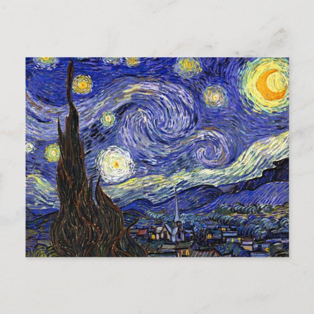 Cartão Postal Vincent Van Gogh - A Bela Arte da Noite Estrelada (Frente)
