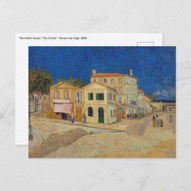 Cartão Postal Vincent van Gogh - A Casa Amarela / A Rua (Frente/Verso)