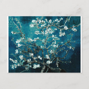 Cartão Postal Vincent Van Gogh Almond Blossoms Dark Teal