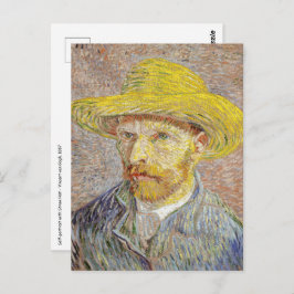 Cartão Postal Vincent van Gogh - Autorretrato com Chapéu de Palh