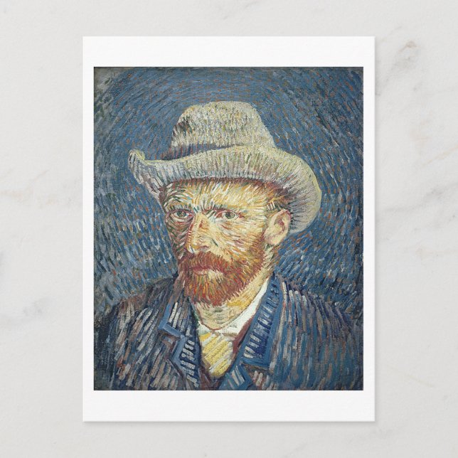 Cartão Postal Vincent van Gogh | Autorretrato com Felt Hat (Frente)