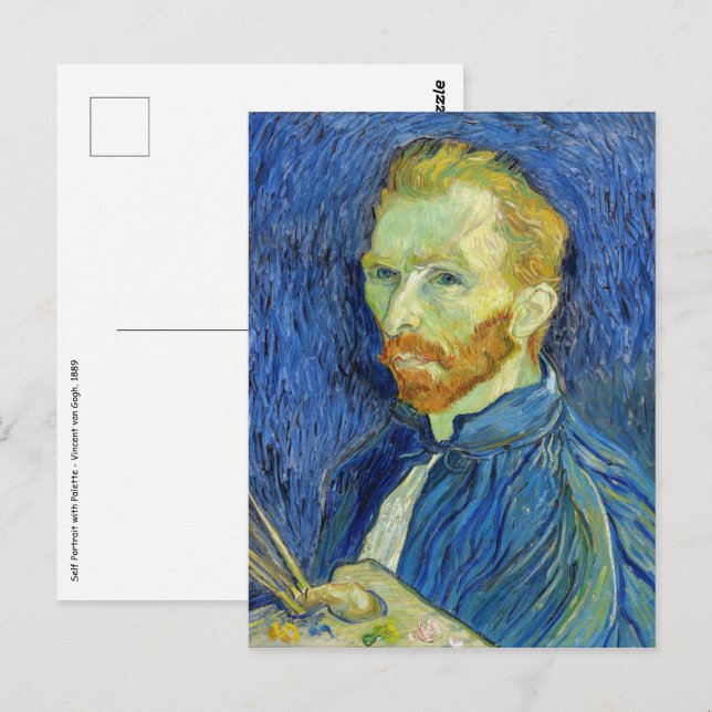 Cartão Postal Vincent van Gogh - Autorretrato com Paleta (Frente/Verso)