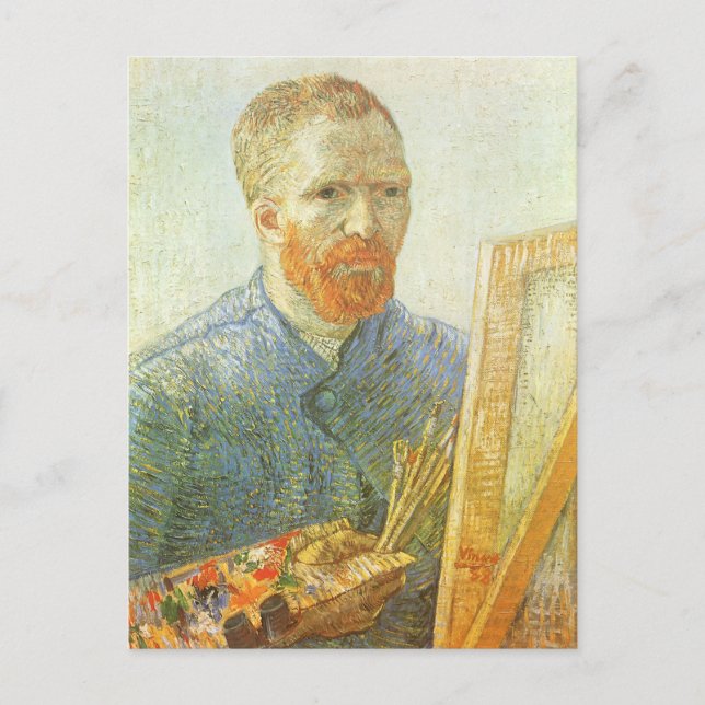 Cartão Postal Vincent van Gogh - Autorretrato na frente de Easel (Frente)