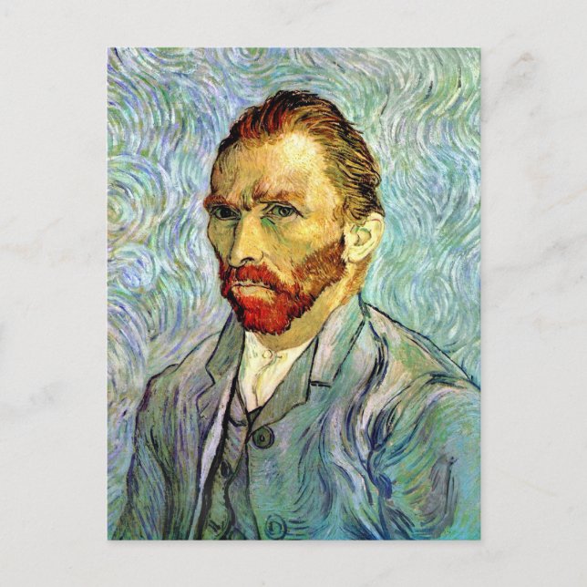 Cartão Postal Vincent Van Gogh - Autorretrato Verde de Belas Art (Frente)
