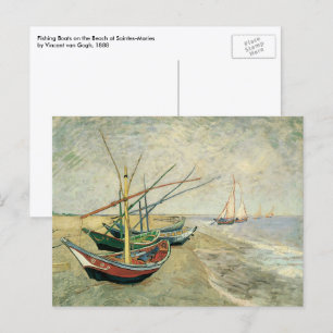 Cartão Postal Vincent van Gogh - Barcos de Pesca na Praia