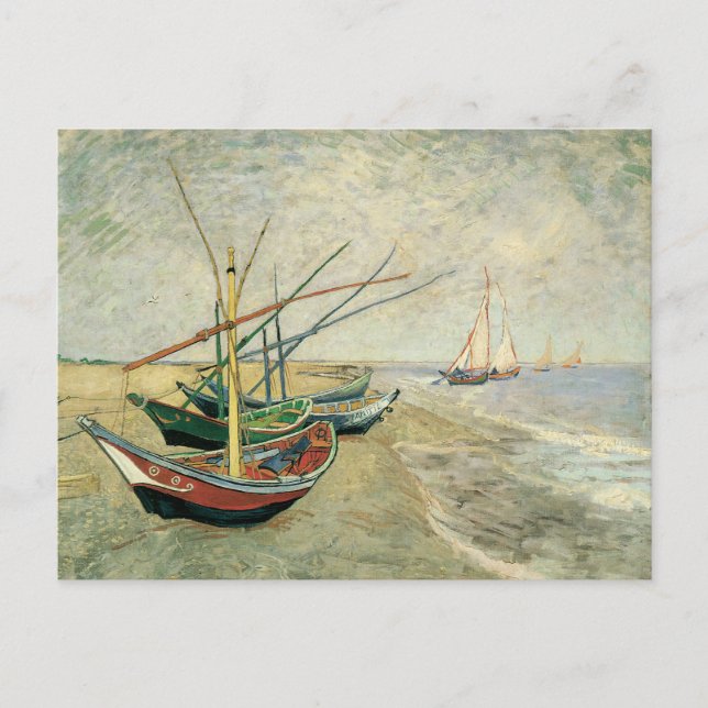 Cartão Postal Vincent van Gogh - Barcos de Pesca na Praia (Frente)