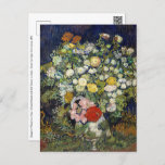 Cartão Postal Vincent van Gogh - Buquê de Flores em um Vase<br><div class="desc">Buquê de Flores em Vase/Chrysanthemums e Flores Selvagens em um Vase - Vincent van Gogh,  Oil on Canvas,  1890</div>