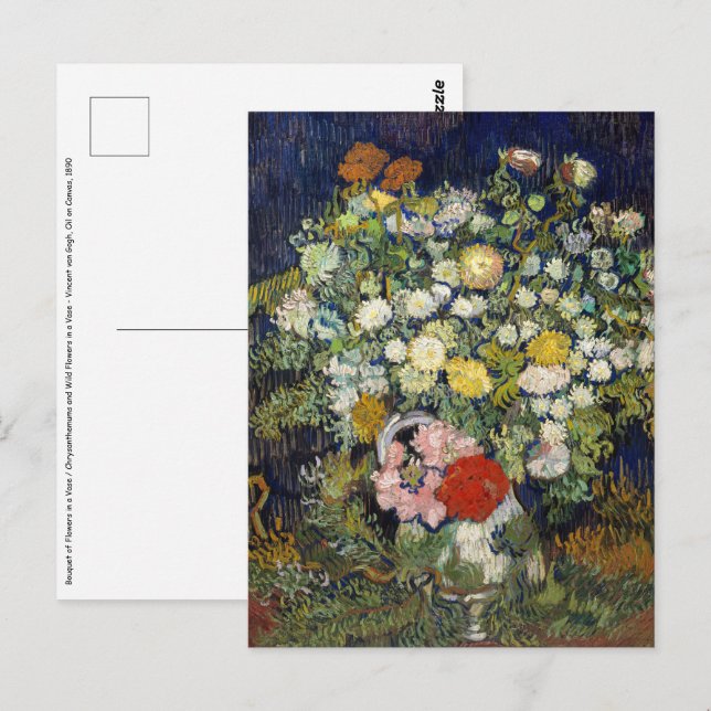 Cartão Postal Vincent van Gogh - Buquê de Flores em um Vase (Frente/Verso)