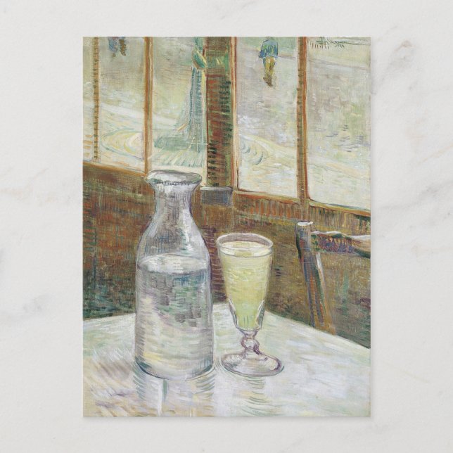 Cartão Postal Vincent Van Gogh Café Mesa com Absinthe (Frente)