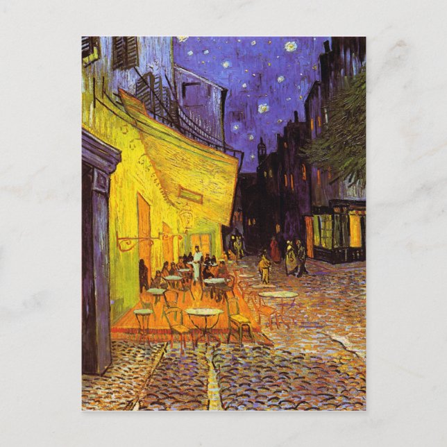 Cartão Postal Vincent Van Gogh Cafe Terrace À Noite Em Belas Art (Frente)