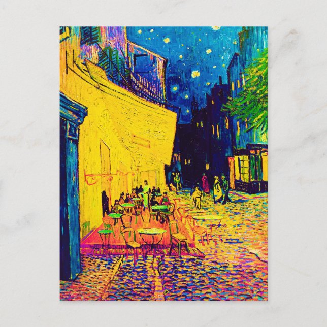 Cartão Postal Vincent Van Gogh - Café Terrace À Noite - Pop Art (Frente)