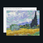 Cartão Postal Vincent Van Gogh - Campo de Trigo com Cipras<br><div class="desc">Campo de trigo com ciprestes/Champ de ble avec cypres - Vincent Van Gogh,  setembro de 1889</div>