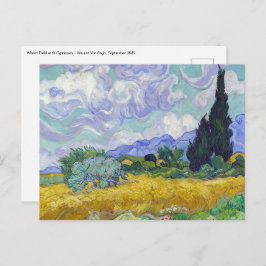 Cartão Postal Vincent Van Gogh - Campo de Trigo com Ciprestes