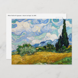 Cartão Postal Vincent Van Gogh - Campo de Trigo com Ciprestes