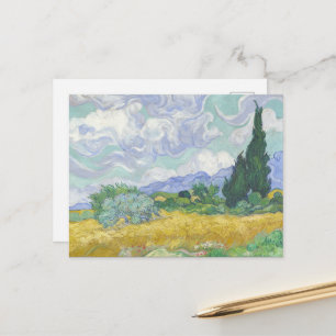 Cartão Postal Vincent Van Gogh, Campo de Trigo com Ciprestes
