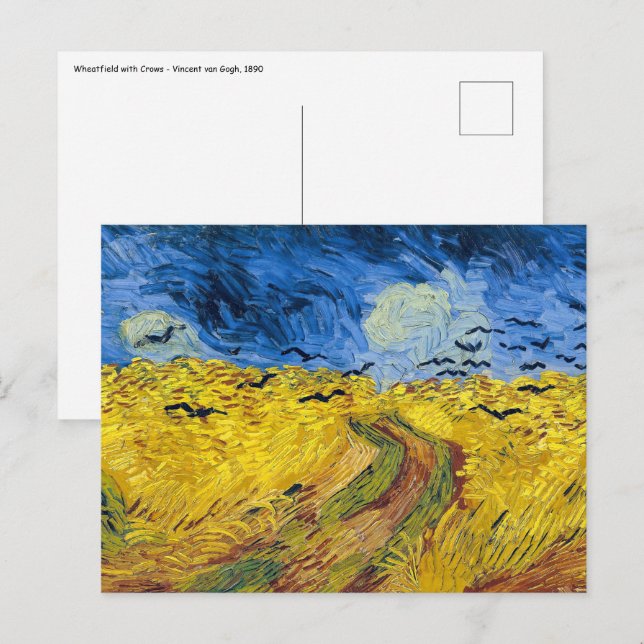 Cartão Postal Vincent van Gogh - Campo de Trigo com Corvos (Frente/Verso)
