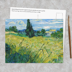 Cartão Postal Vincent van Gogh - Campo de Trigo Verde com Cipres