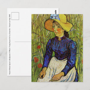 Cartão Postal Vincent van Gogh - Camponesa com Chapéu de Palha