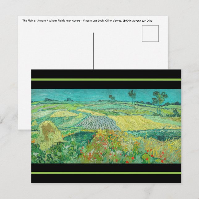 Cartão Postal Vincent van Gogh - Campos de trigo perto de Auvers (Frente/Verso)