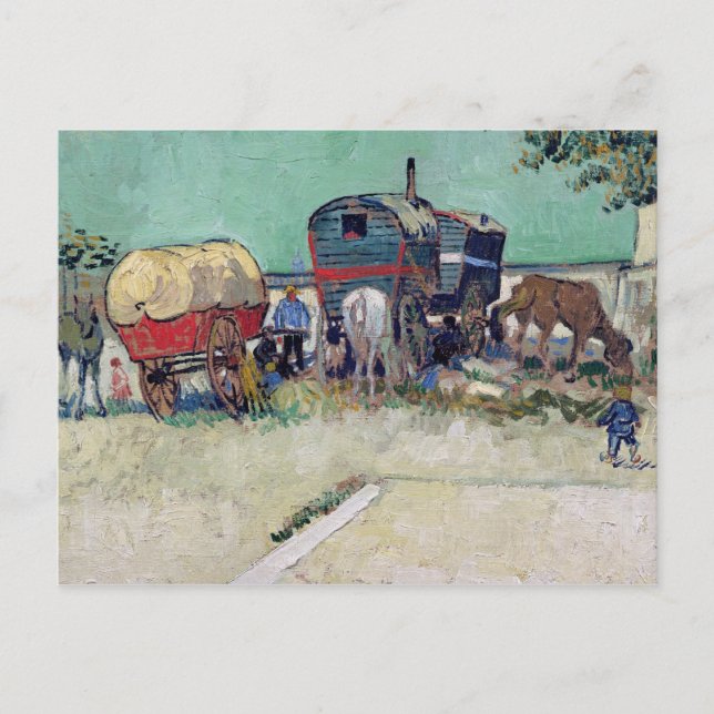 Cartão Postal Vincent van Gogh | Caravanas, acampamento cigano (Frente)