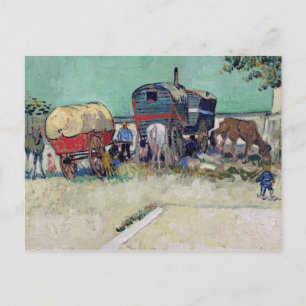 Cartão Postal Vincent van Gogh Caravanas, acampamento cigano