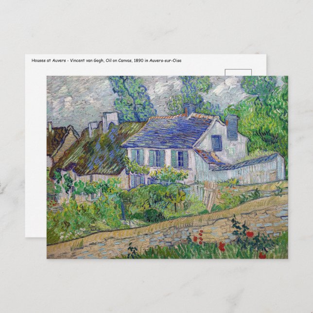 Cartão Postal Vincent van Gogh - Casas em Auvers (Frente/Verso)