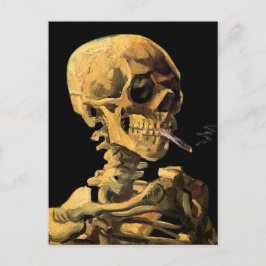 Cartão Postal Vincent Van Gogh - Caveira Com Cigarro Aceso