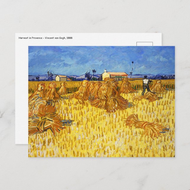 Cartão Postal Vincent van Gogh - Colheita na Provença (Frente/Verso)