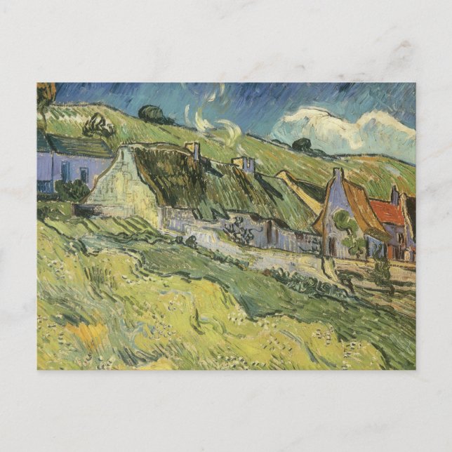 Cartão Postal Vincent van Gogh - Cottages Thatcher (Frente)