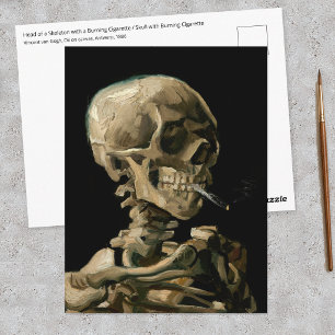 Cartão Postal Vincent van Gogh - Crânio com Cigarro Aceso