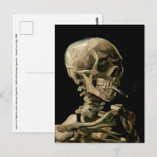 Cartão Postal Vincent van Gogh - Crânio com Cigarro Aceso