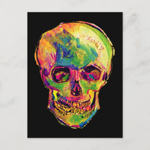 Cartão Postal Vincent Van Gogh - Crânio de Halloween Pop Art