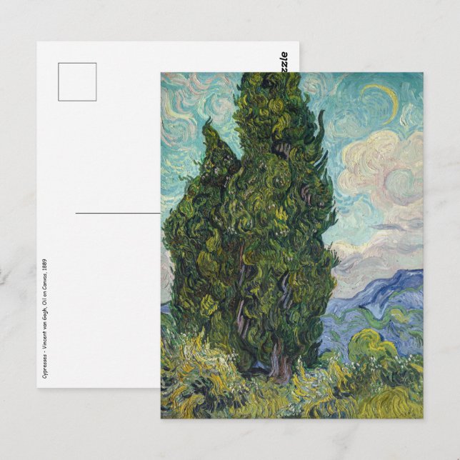 Cartão Postal Vincent van Gogh - Cyprestes (Frente/Verso)