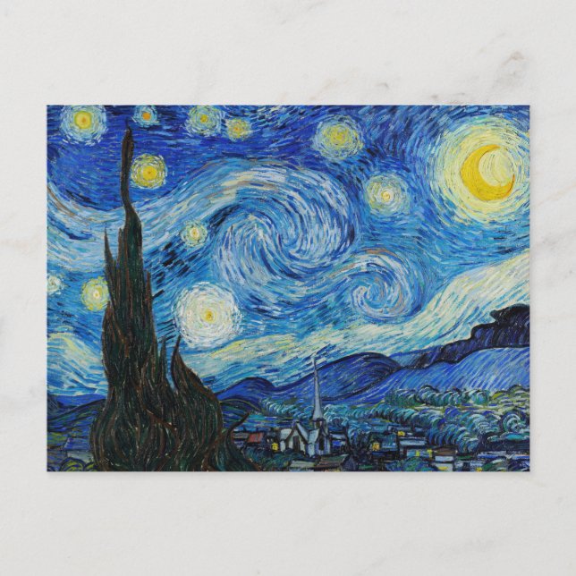 Cartão Postal Vincent Van Gogh é a Noite Estrelada (Frente)