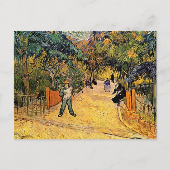 Cartão Postal Vincent van Gogh - Entrada no Parque Público, Arle (Frente)