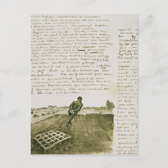 Cartão Postal Vincent van Gogh | Homem puxando uma cruz (Frente)