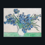 Cartão Postal Vincent Van Gogh irrises. Impressionismo arte flor<br><div class="desc">"Irises" Vincent Van Gogh. Arte do impressionismo floral azul.</div>