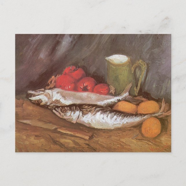 Cartão Postal Vincent van Gogh - Mackerels, Lemons e Tomates (Frente)
