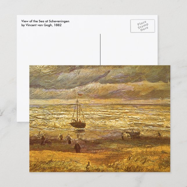 Cartão Postal Vincent van Gogh - Mar em Scheveningen (Frente/Verso)