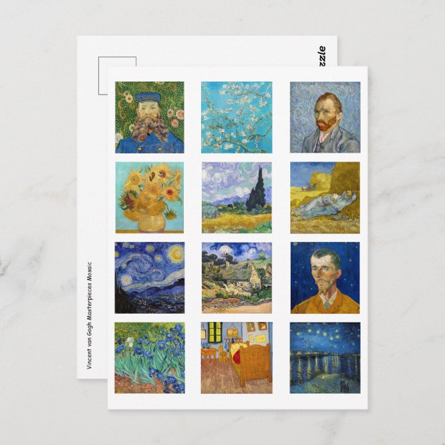 Cartão Postal Vincent Van Gogh - Mosaico de Mastercastas (Frente/Verso)