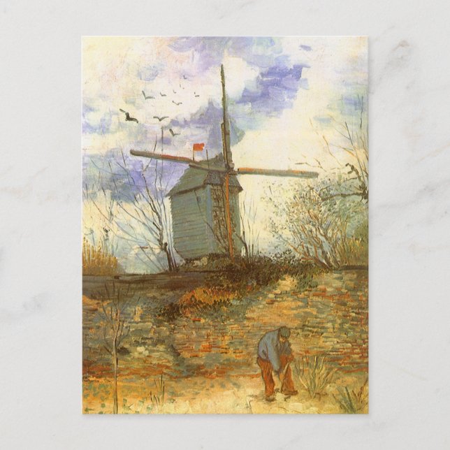 Cartão Postal Vincent van Gogh - Moulin de la Galette, Windmill (Frente)