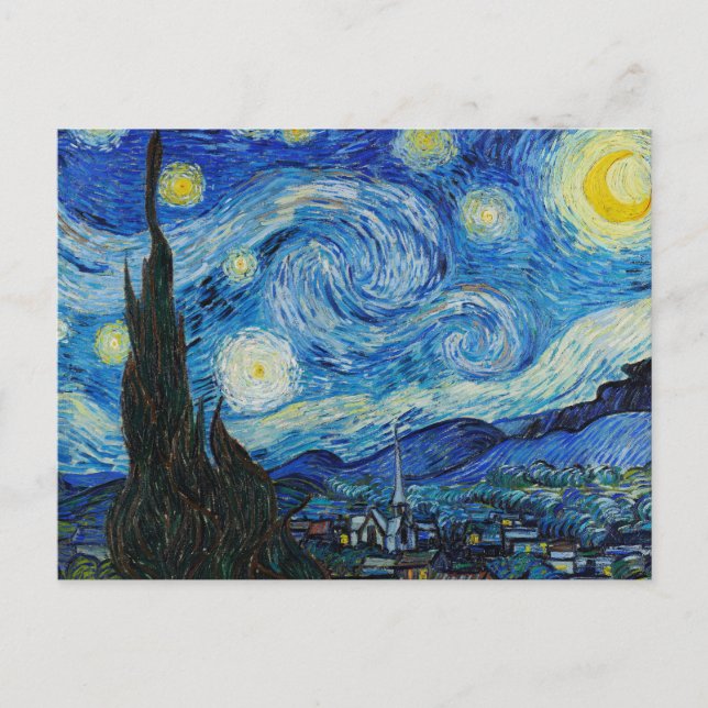 Cartão Postal Vincent Van Gogh Na Noite Estrelada (Frente)