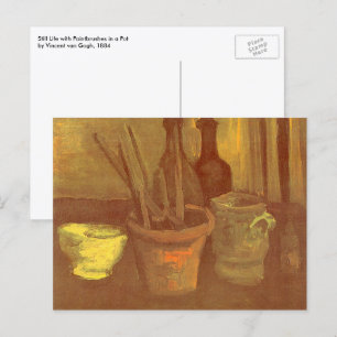 Cartão Postal Vincent van Gogh - Natureza Morta Pincéis em Pote